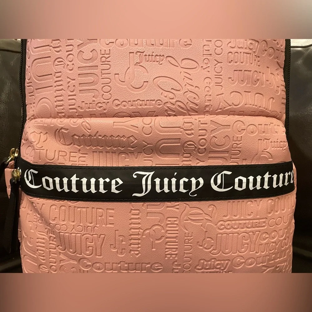 RARE PINK JUICY Couture Embossed Signature “Our Zips Say It All” Backpack 💗